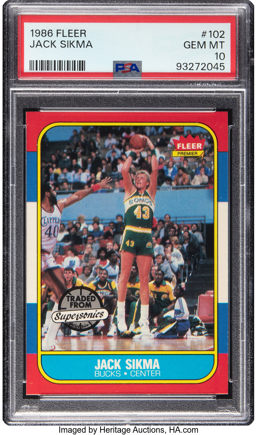 1986 Fleer Jack Sikma #102 PSA Gem Mint 10