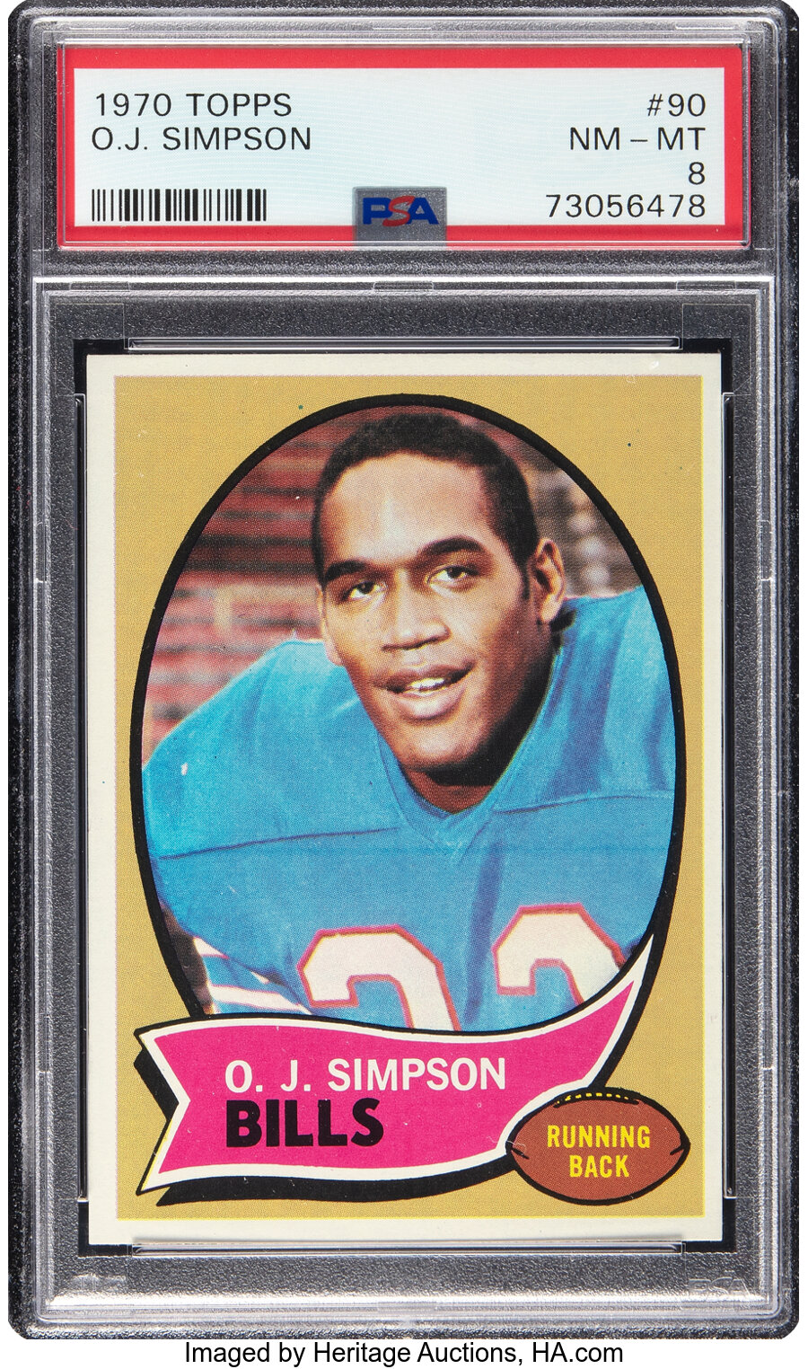 1970 Topps O.J. Simpson #90 PSA NM-MT 8