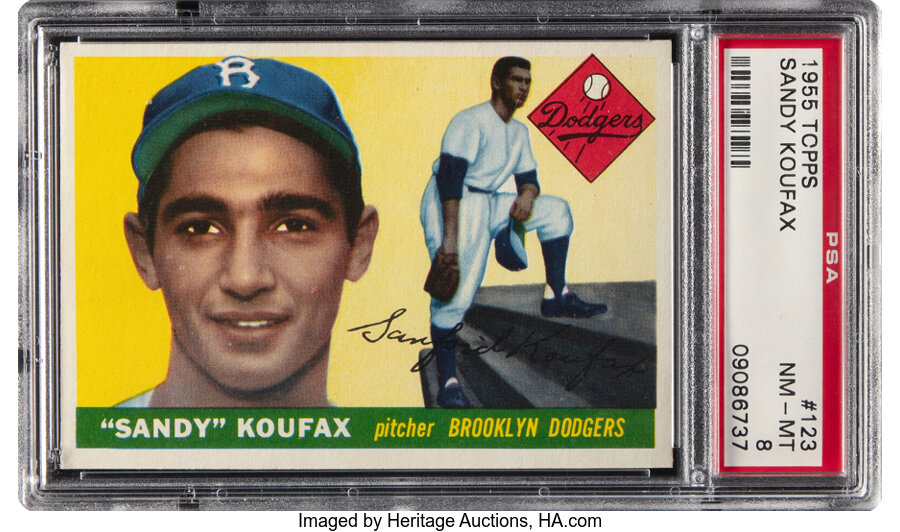 1955 Topps Sandy Koufax Rookie #123 PSA NM-MT 8