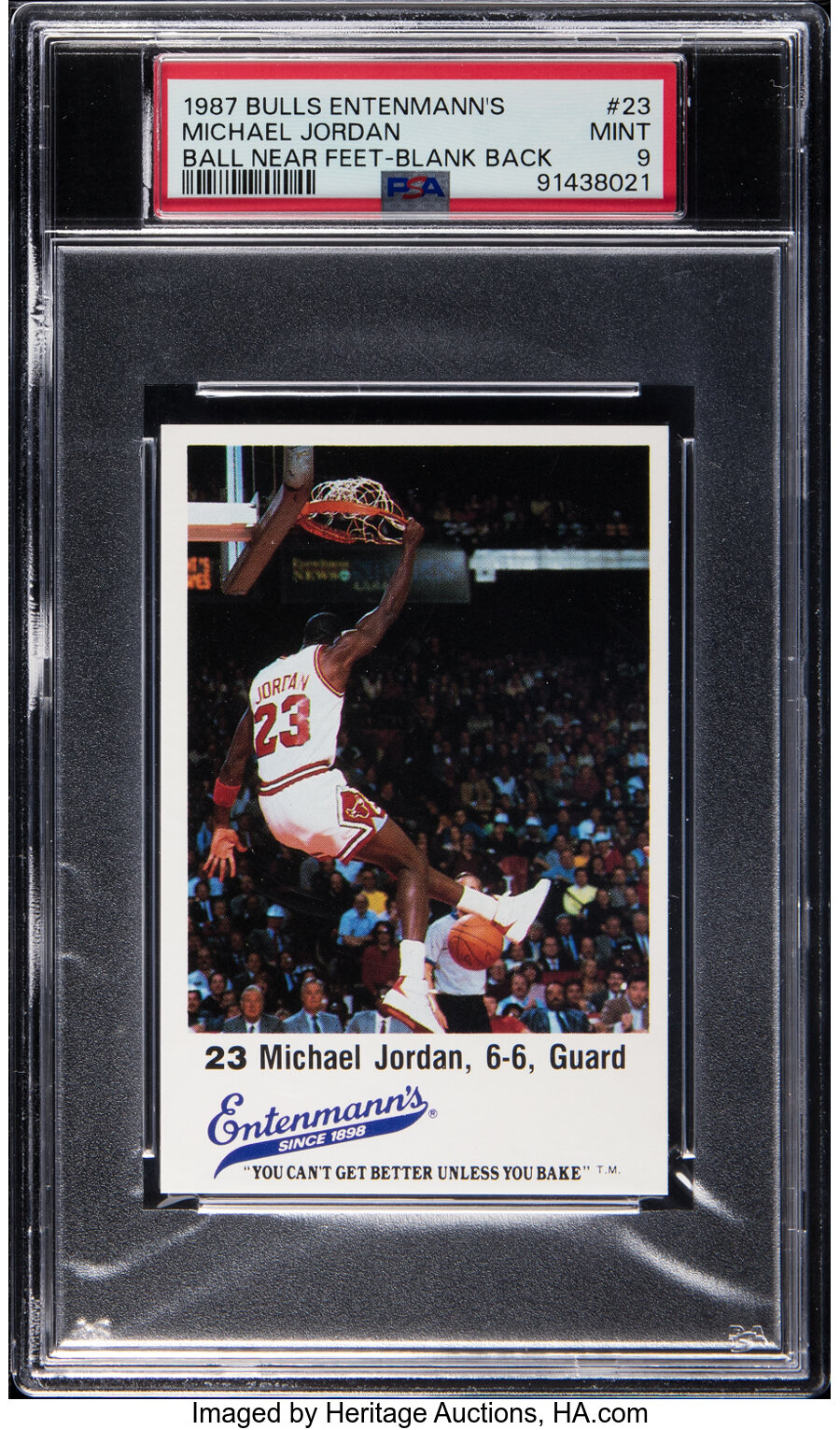1987 Bulls Entenmann's Michael Jordan (Ball Near Feet-Blank Back) #23 PSA Mint 9