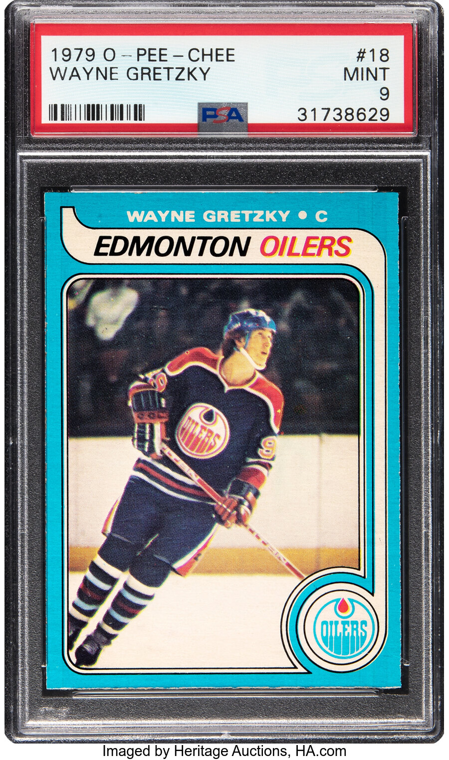 1979 O-Pee-Chee Wayne Gretzky Rookie #18 PSA Mint 9 -- Only Two Superior!