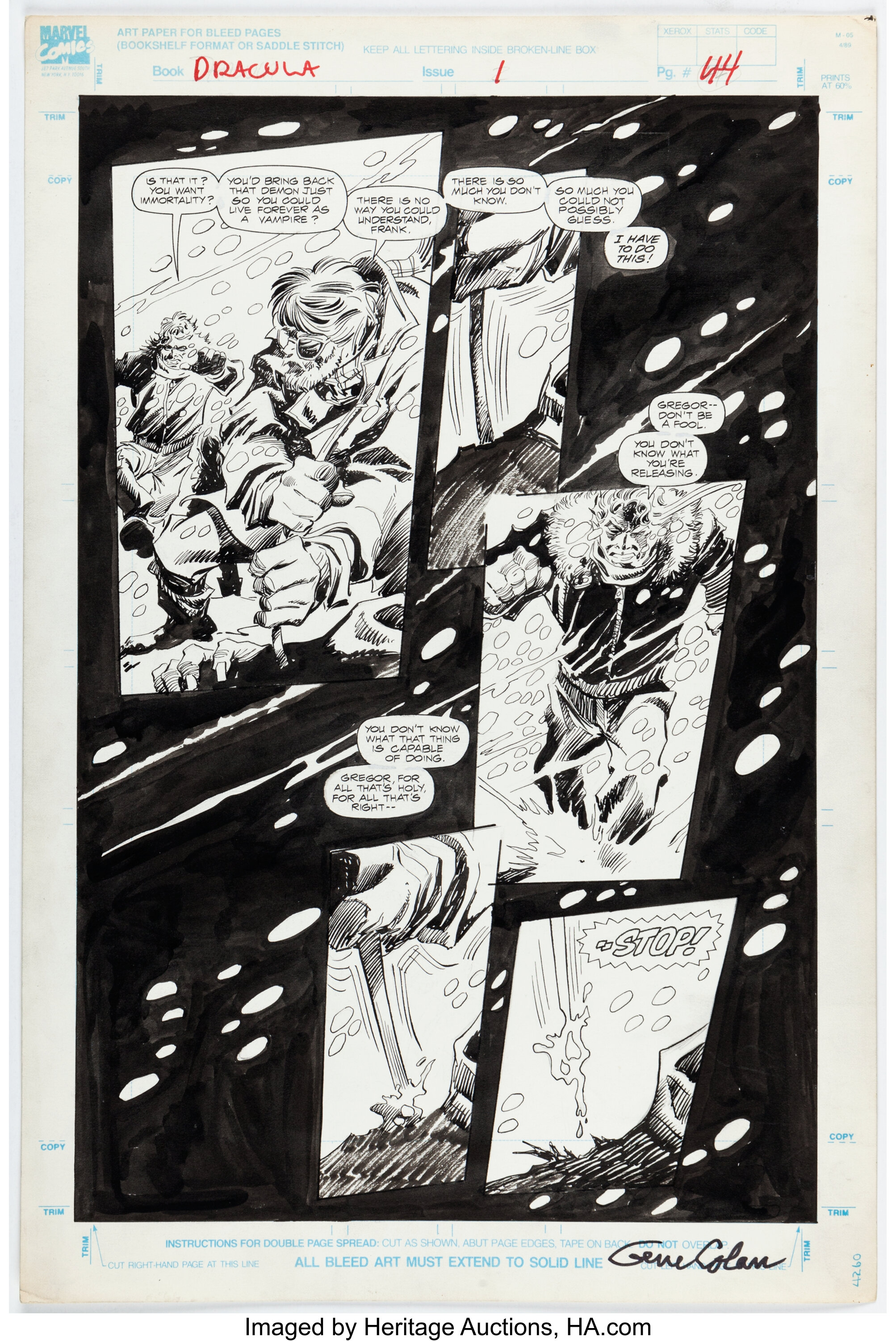 Gene Colan and Al Williamson The Tomb of Dracula #1 Story Page 44 | Lot ...