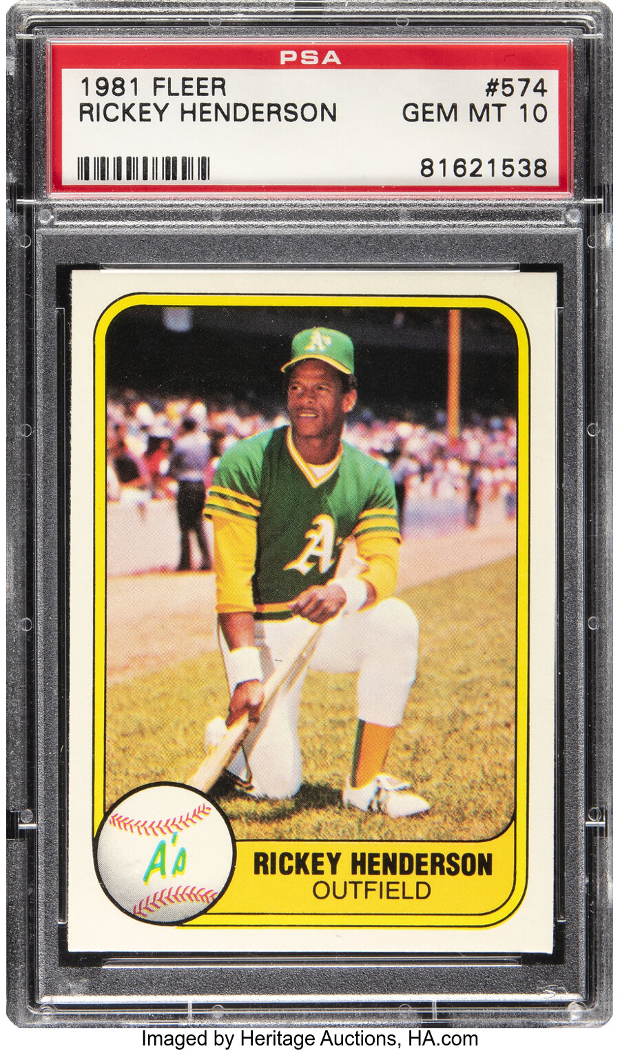 1981 Fleer Rickey Henderson #574 PSA Gem Mint 10