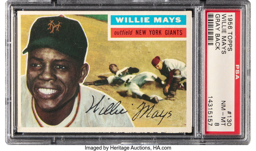 1956 Topps Willie Mays (Gray Back) #130 PSA NM-MT 8