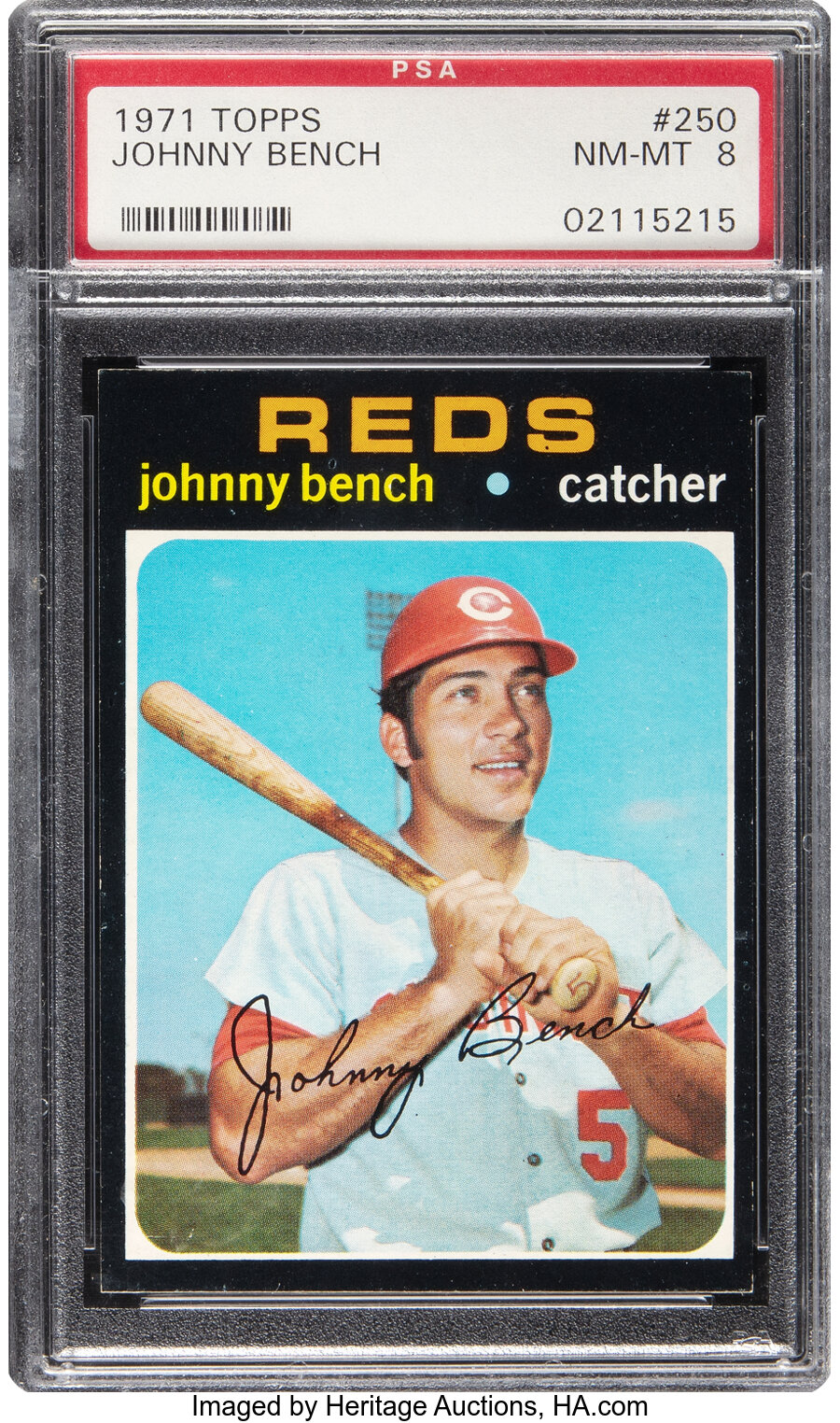 1971 Topps Johnny Bench #250 PSA NM-MT 8