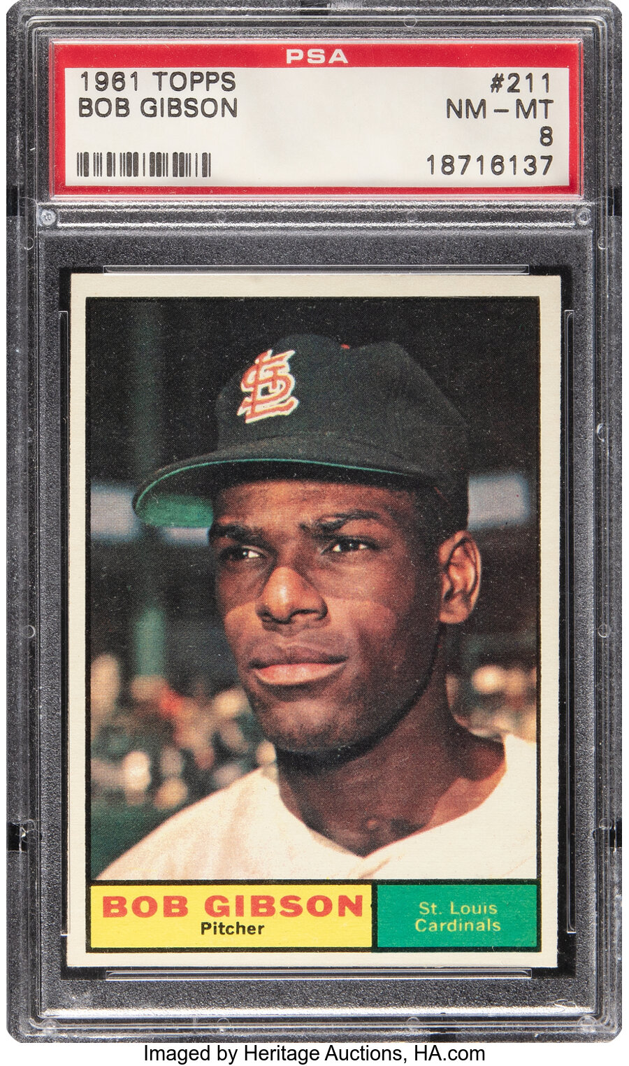 1961 Topps Bob Gibson #211 PSA NM-MT 8