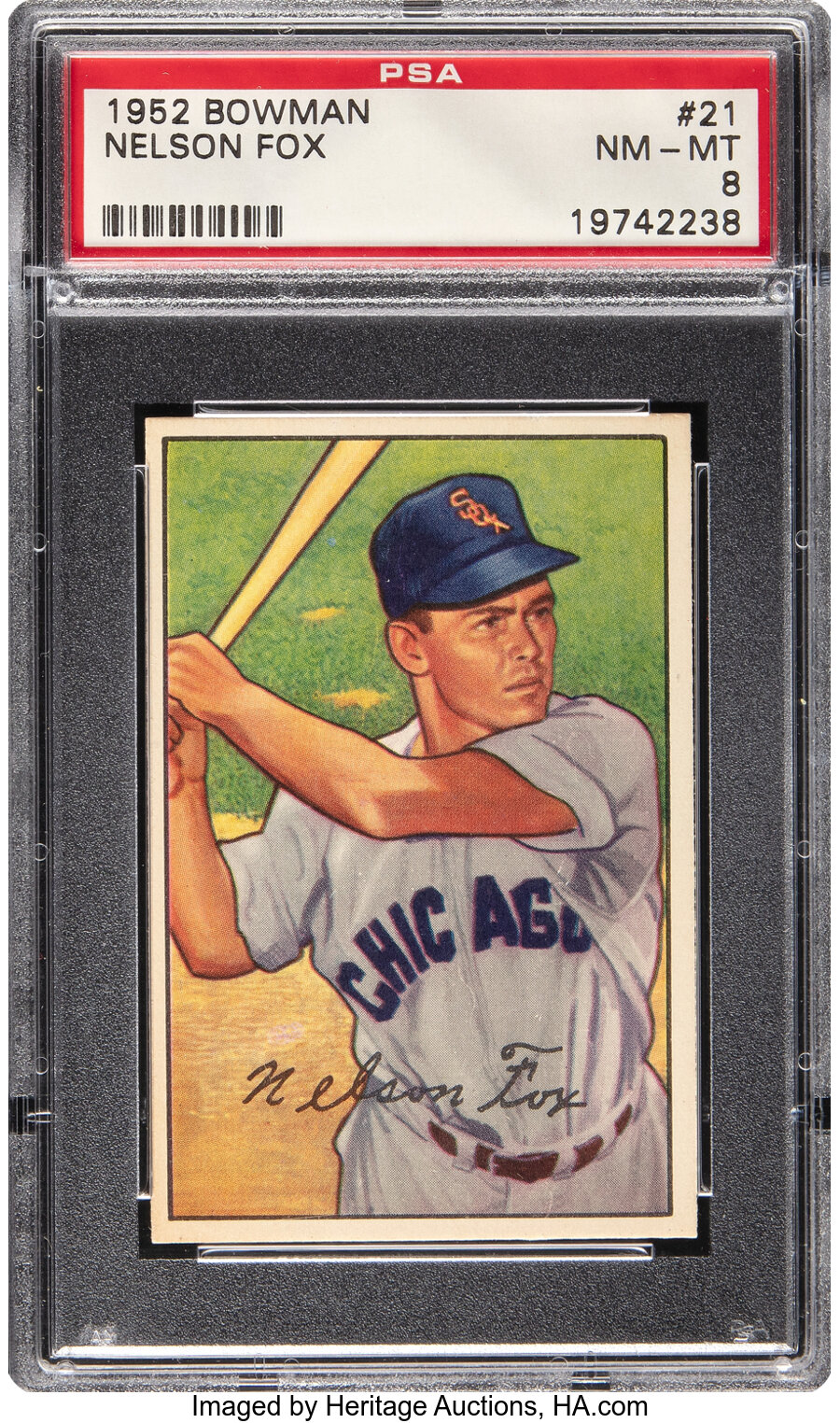 1952 Bowman Nelson Fox #21 PSA NM-MT 8