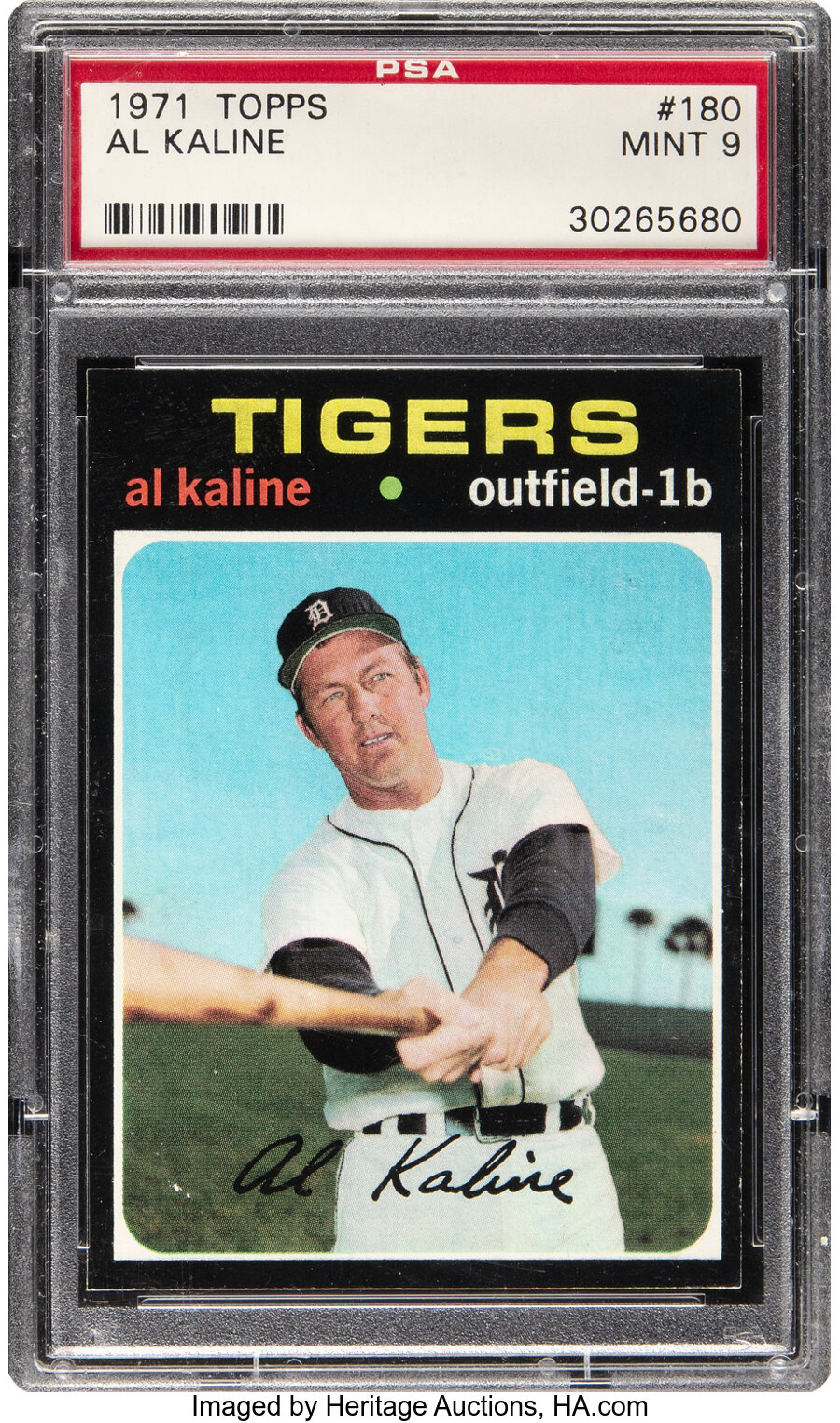 1971 Topps Al Kaline #180 PSA Mint 9 - Only One Higher!