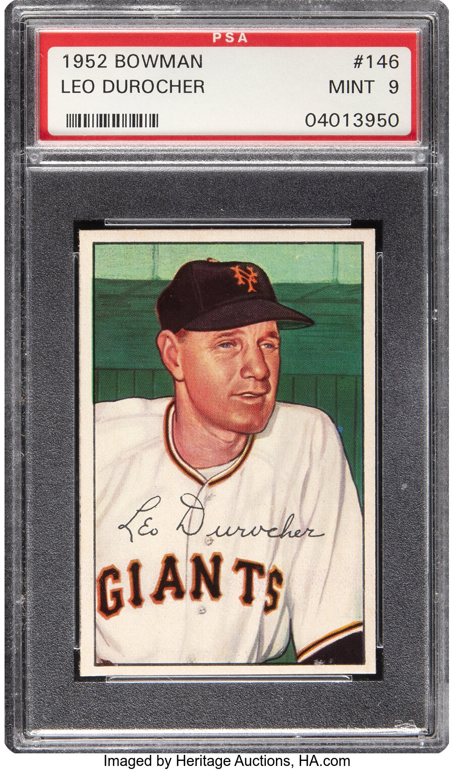 1952 Bowman Leo Durocher #146 PSA Mint 9 - None Higher!