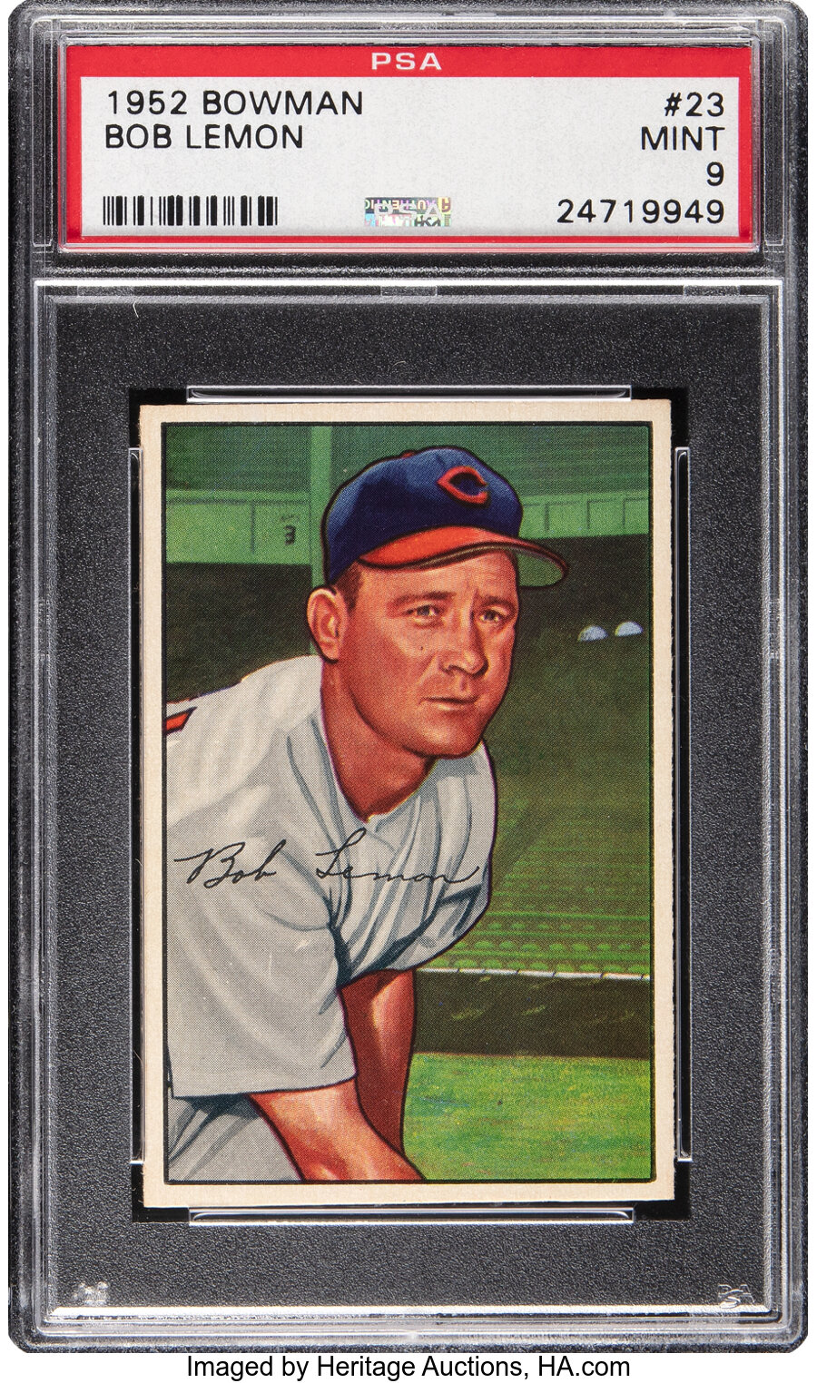 1952 Bowman Bob Lemon #23 PSA Mint 9 - Pop Six, None Higher!