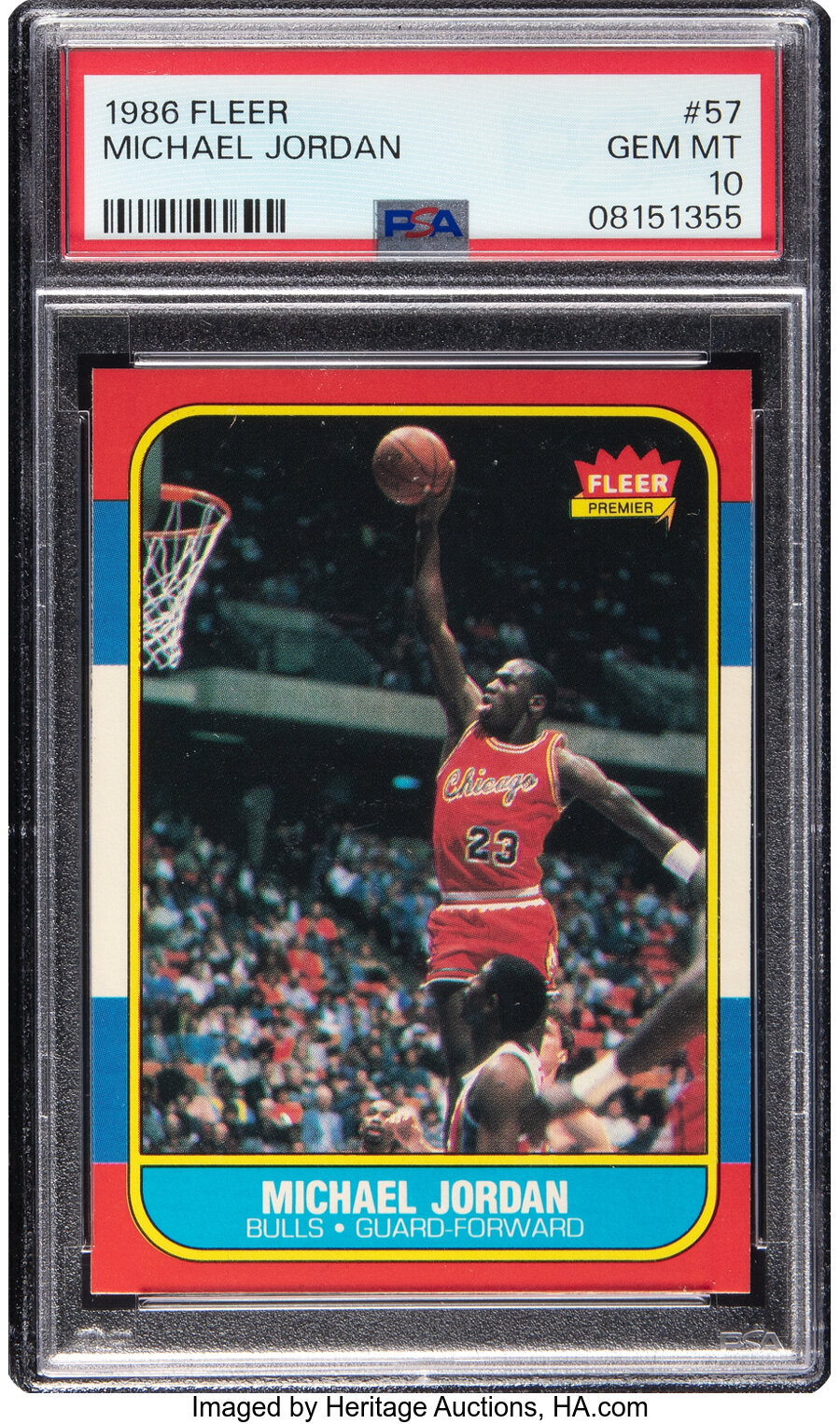 1986 Fleer Michael Jordan #57 PSA Gem Mint 10