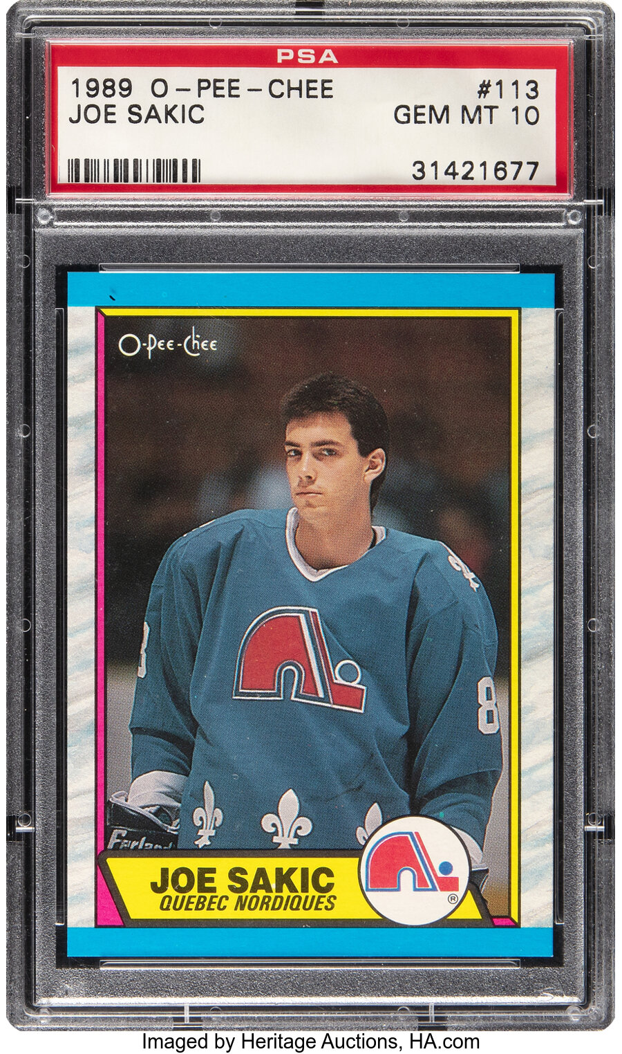 1989 O-Pee-Chee Joe Sakic #113 PSA Gem Mint 10