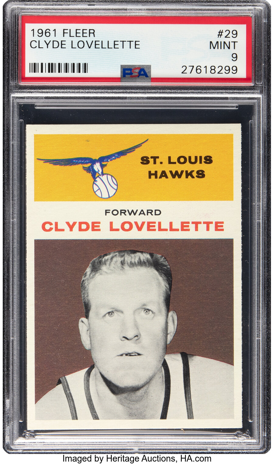 1961 Fleer Clyde Lovellette #29 PSA Mint 9 - Only Two Higher!