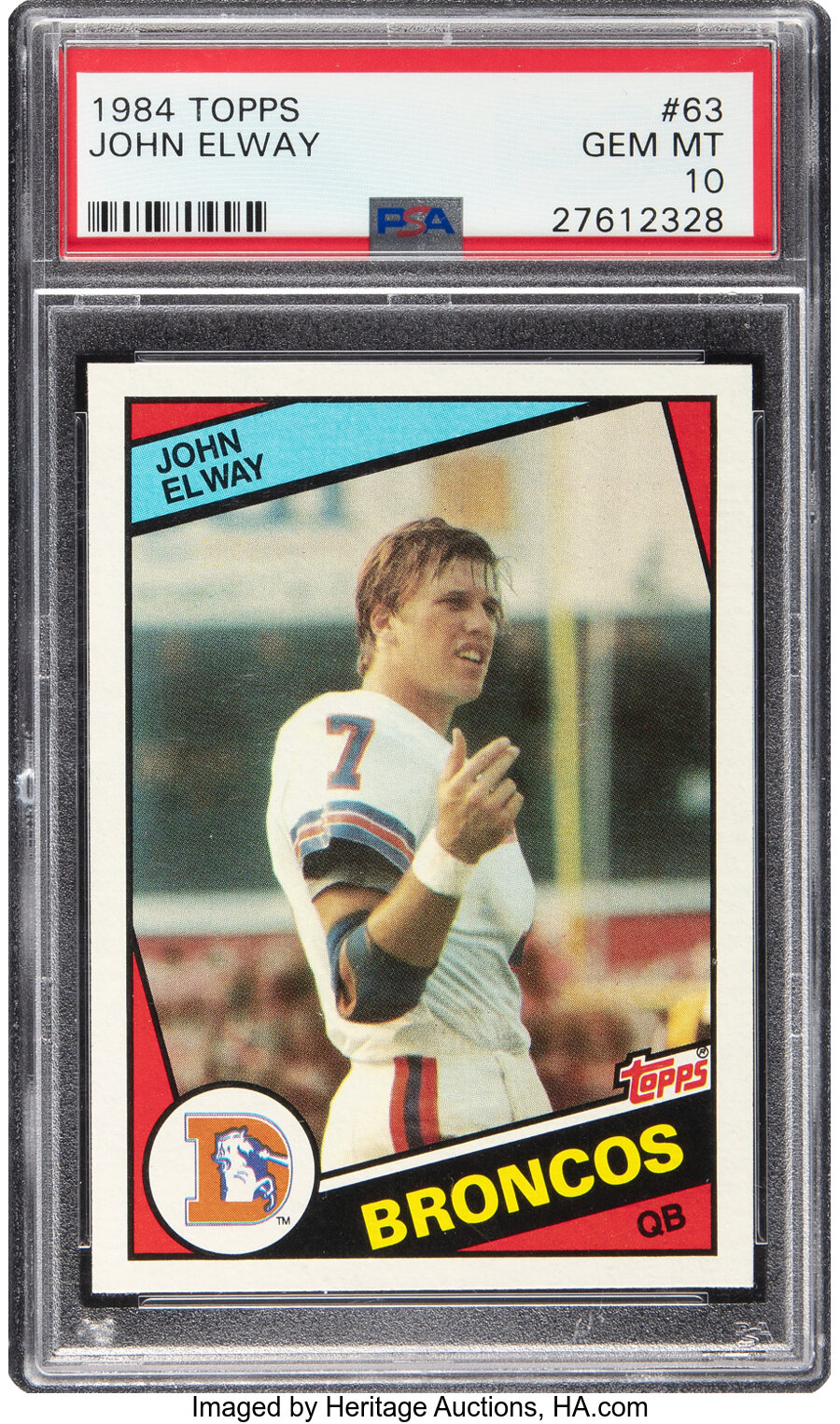 1984 Topps John Elway Rookie #63 PSA Gem Mint 10