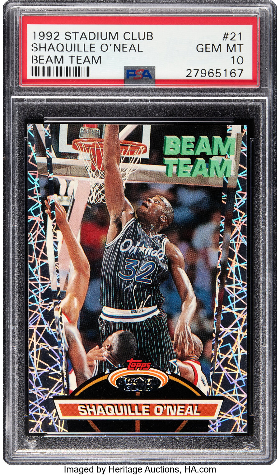 1992 Stadium Club Shaquille O'Neal Beam Team #21 PSA Gem Mint 10