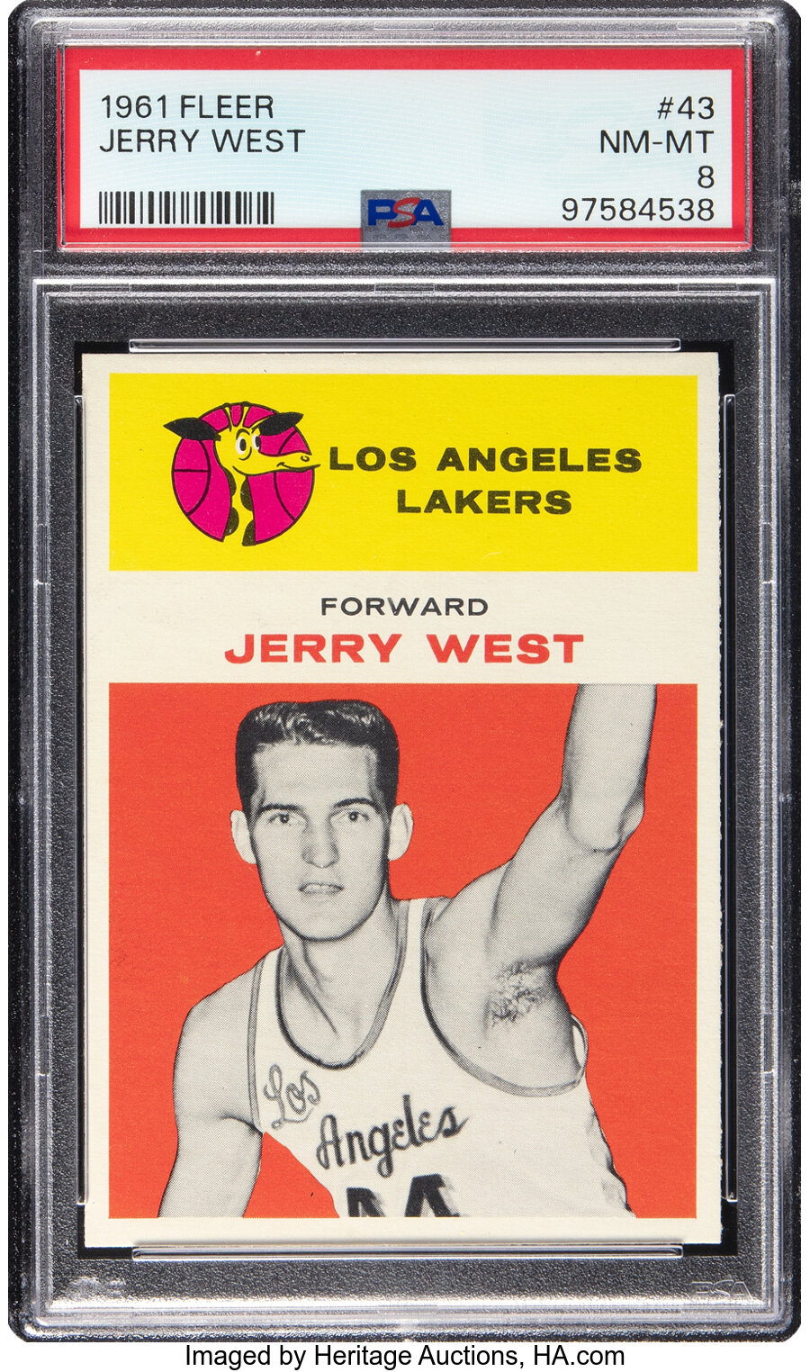 1961 Fleer Jerry West #43 PSA NM-MT 8