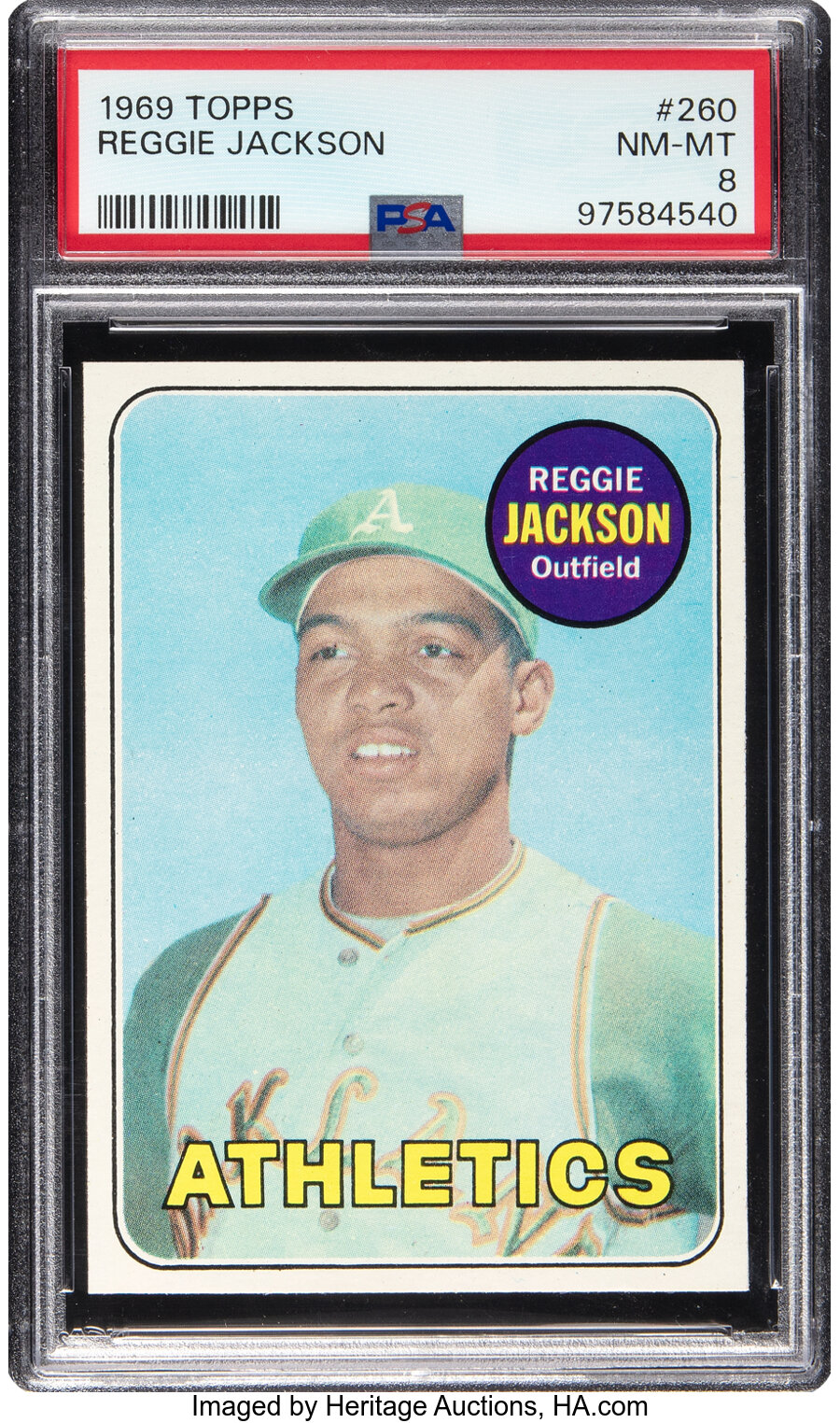 1969 Topps Reggie Jackson Rookie #260 PSA NM-MT 8