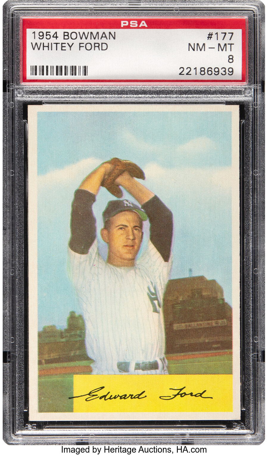 1954 Bowman Whitey Ford #177 PSA NM-MT 8