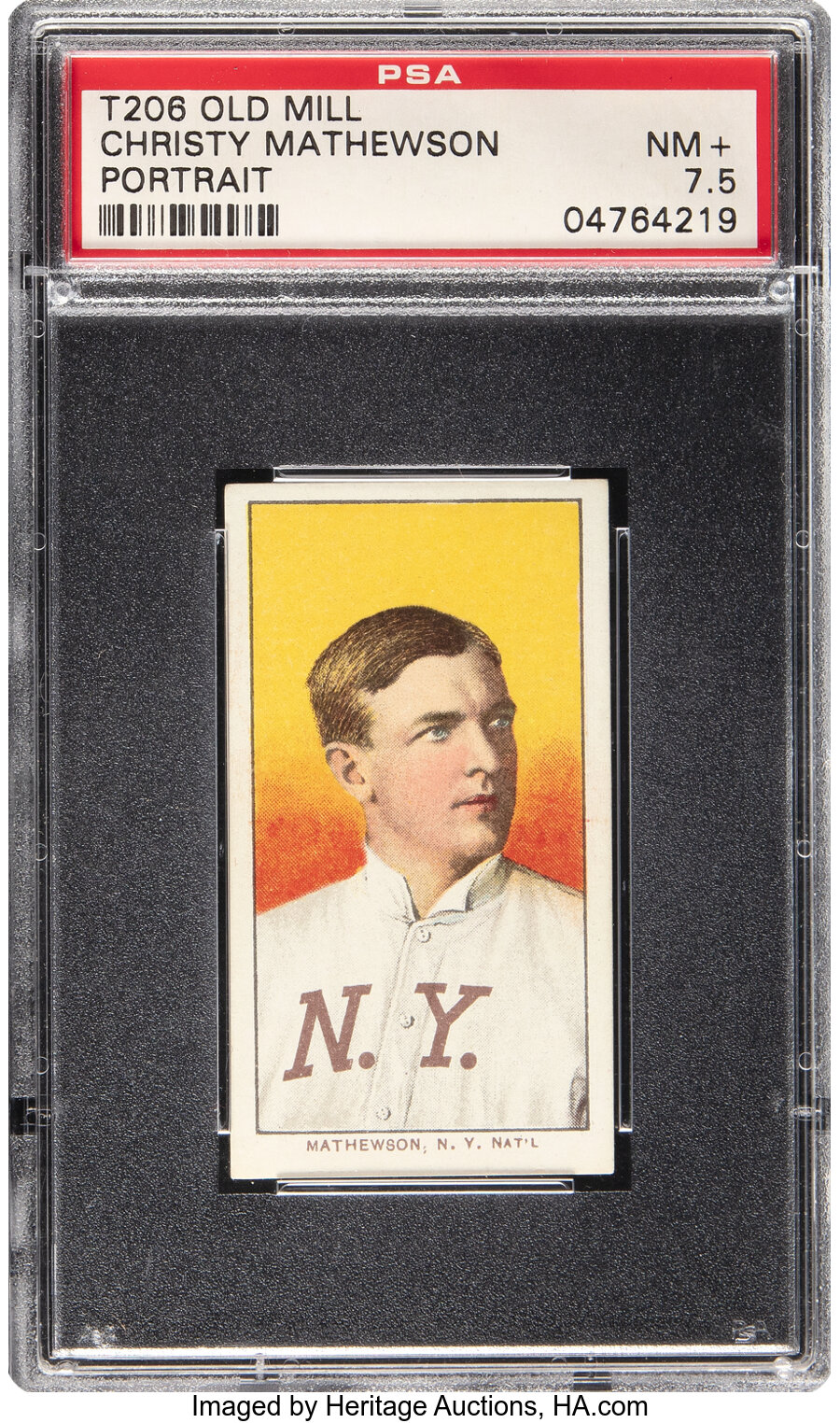 1909-11 T206 Old Mill Christy Mathewson (Portrait) PSA NM+ 7.5 - Pop One, None Higher! - From The Rounders Collection