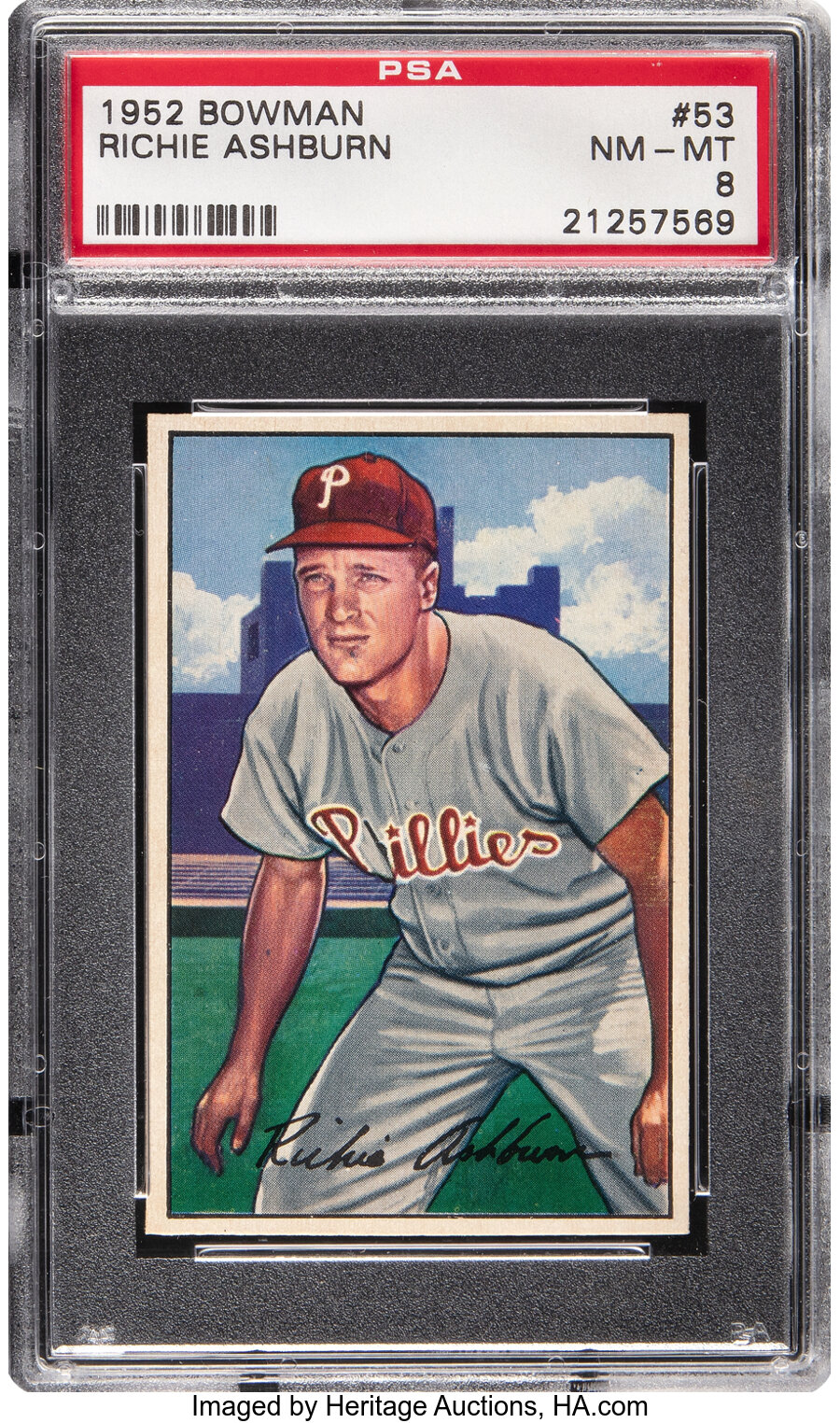 1952 Bowman Richie Ashburn #53 PSA NM-MT 8