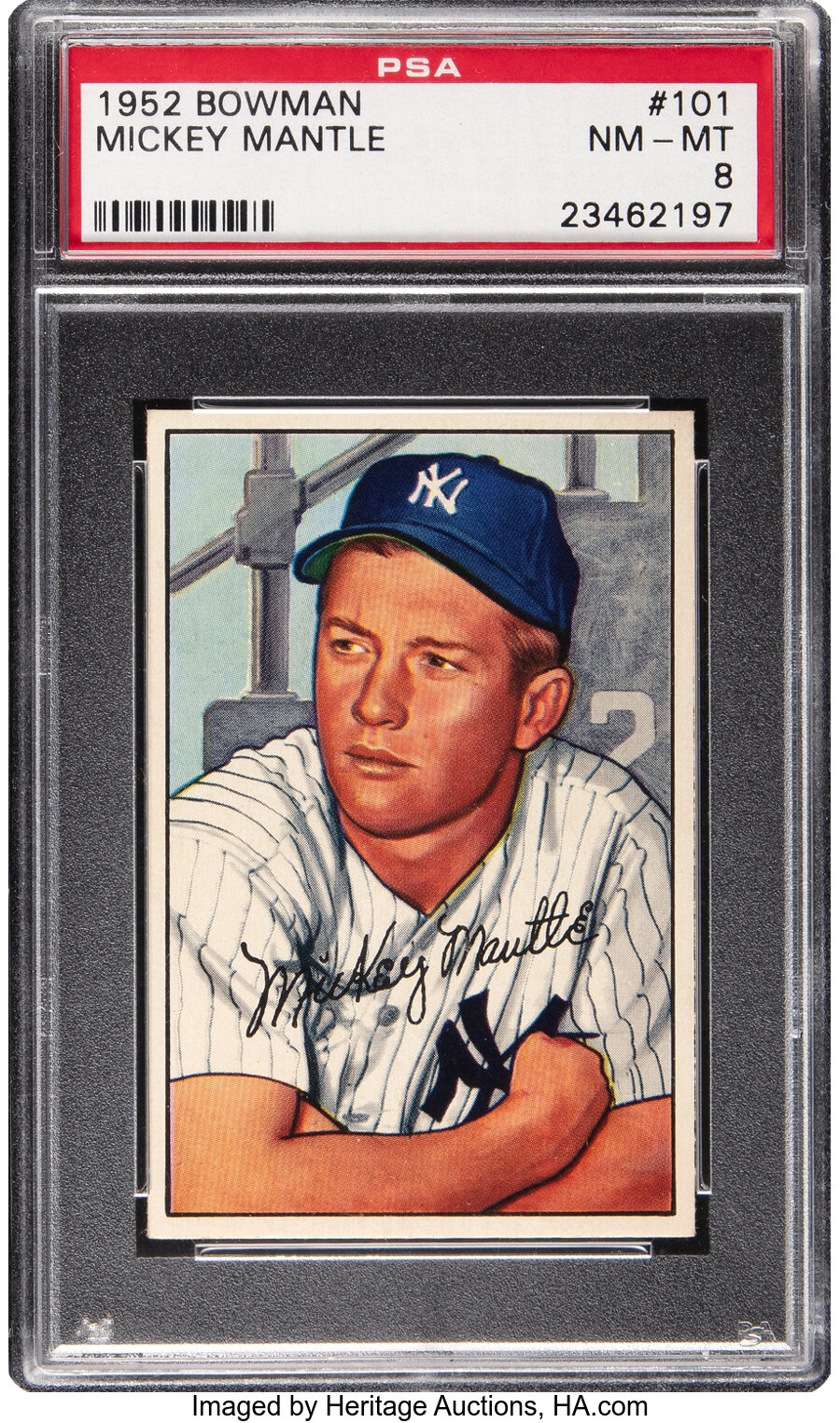 1952 Bowman Mickey Mantle #101 PSA NM-MT 8