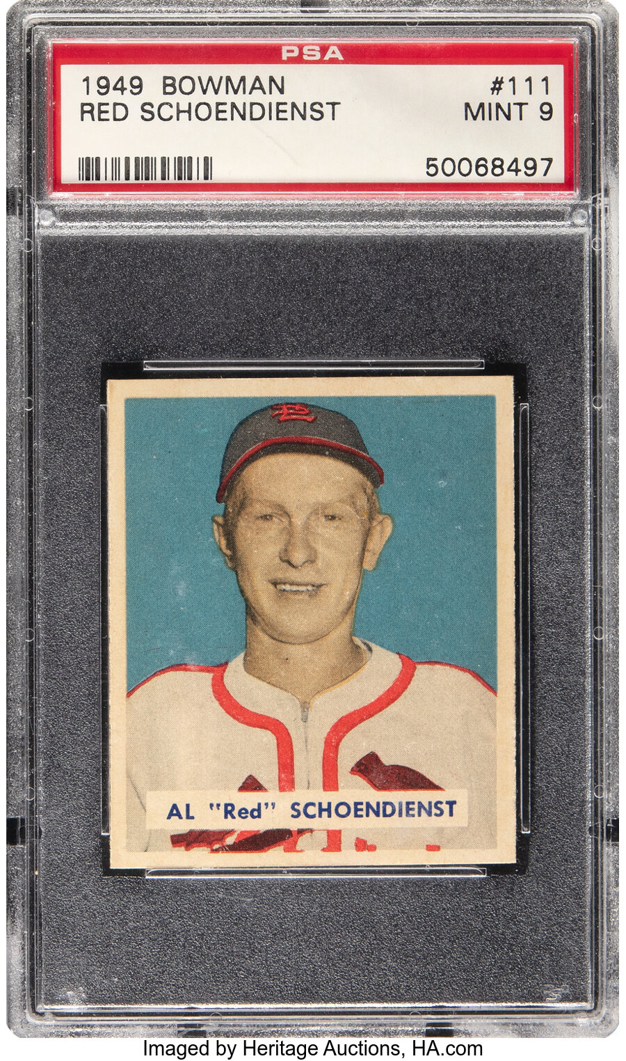 1949 Bowman Red Schoendienst #111 PSA Mint 9 - None Higher!