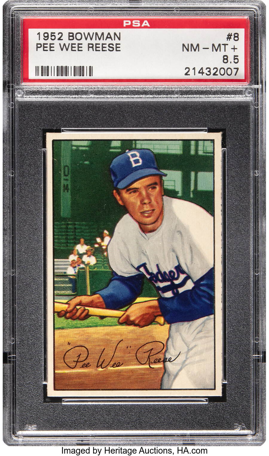 1952 Bowman Pee Wee Reese #8 PSA NM-MT+ 8.5 - Pop One!