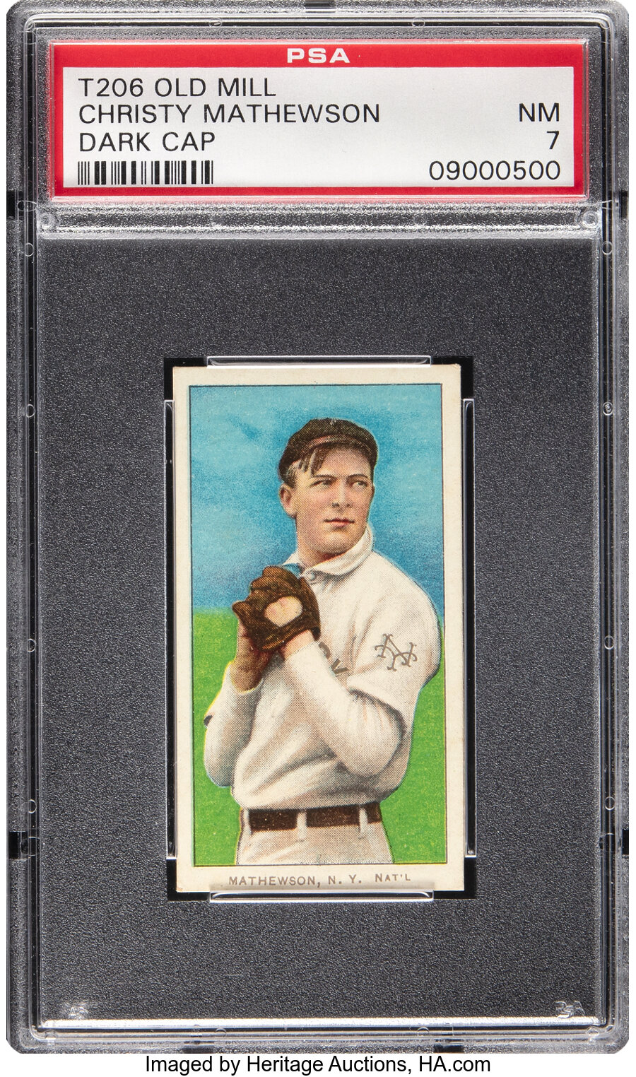 1909-11 T206 Old Mill Christy Mathewson (Dark Cap) PSA NM 7 - Pop Two, None Higher! - From The Rounders Collection