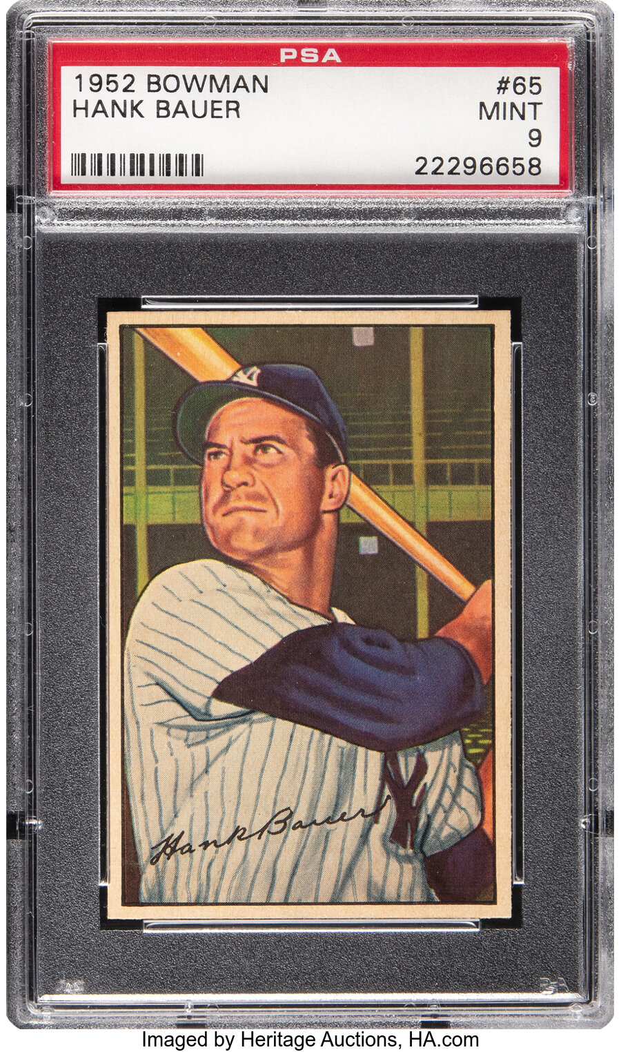 1952 Bowman Hank Bauer #65 PSA Mint 9 - None Higher!