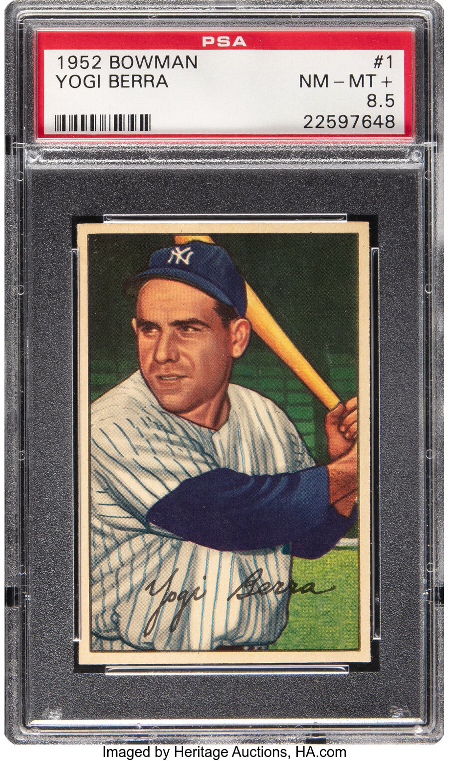 1952 Bowman Yogi Berra #1 PSA NM-MT+ 8.5 - Pop Two!