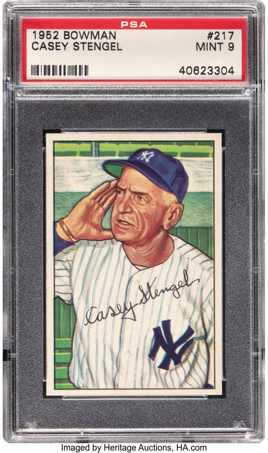 1952 Bowman Casey Stengel #217 PSA Mint 9 - None Higher!