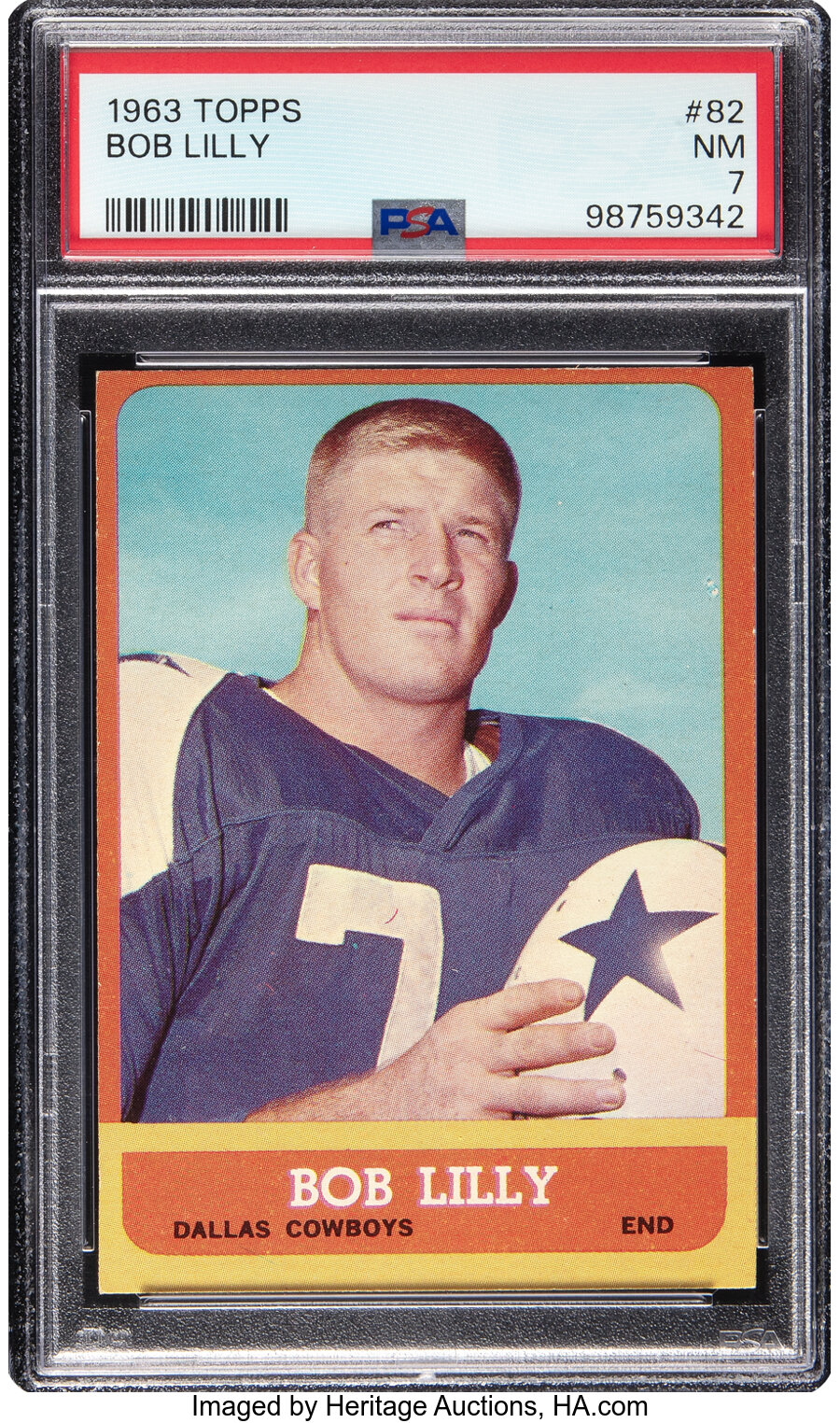 1963 Topps Bob Lilly Rookie #82 PSA NM 7