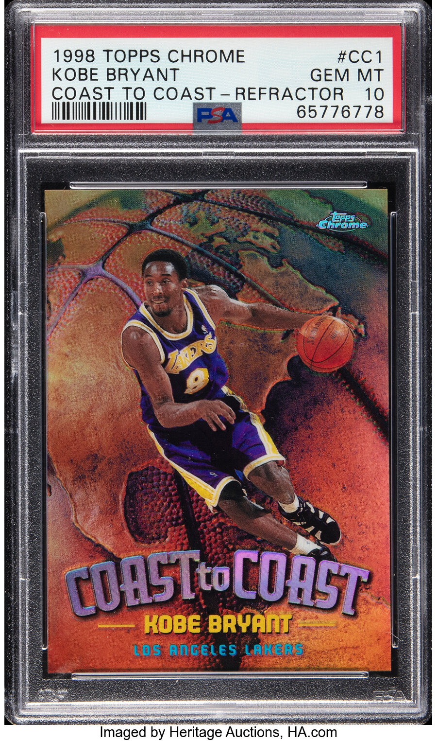 1998 Topps Chrome Kobe Bryant (Coast to Coast-Refractor) #CC1 PSA Gem Mint 10