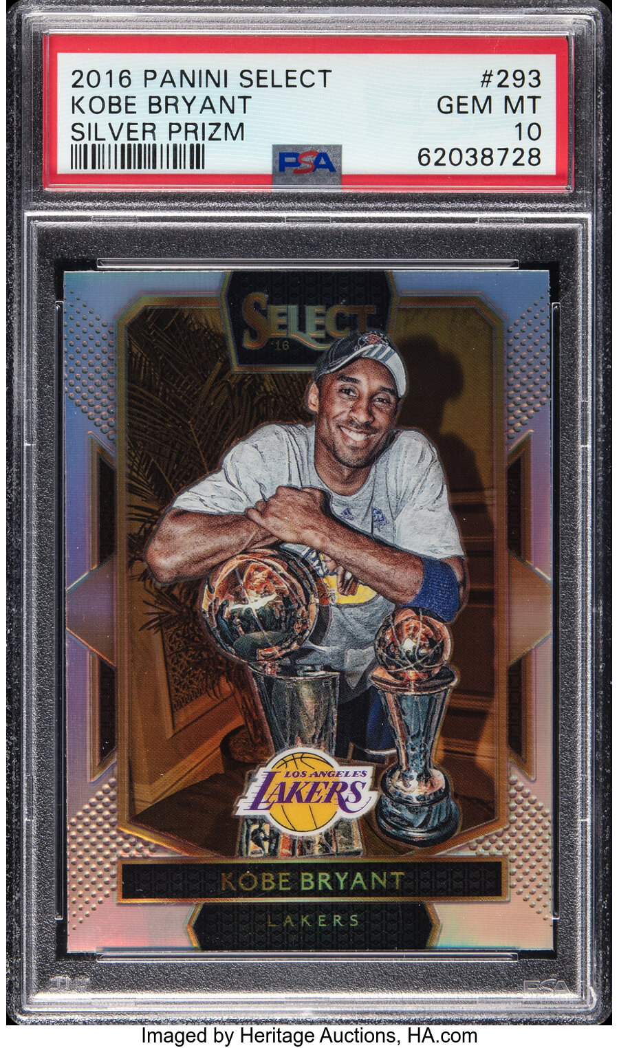 2016 Panini Select Kobe Bryant (Silver Prizm) #293 PSA Gem Mint 10