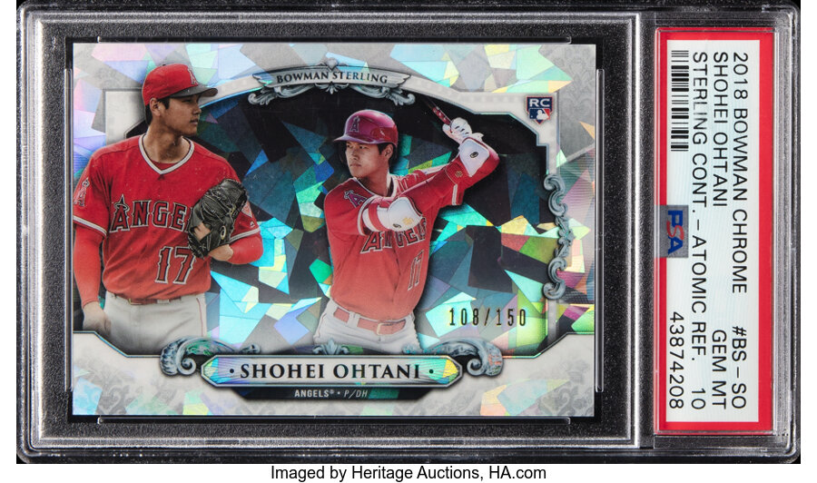 2018 Bowman Chrome Shohei Ohtani (Sterling Continuity-Atomic Refractor) #BS-SO PSA Gem Mint 10 - #'d 108/150