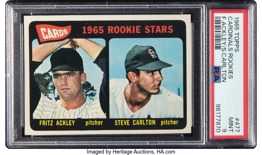 1965 Topps Steve Carlton - Cardinals Rookies #477 PSA Mint 9