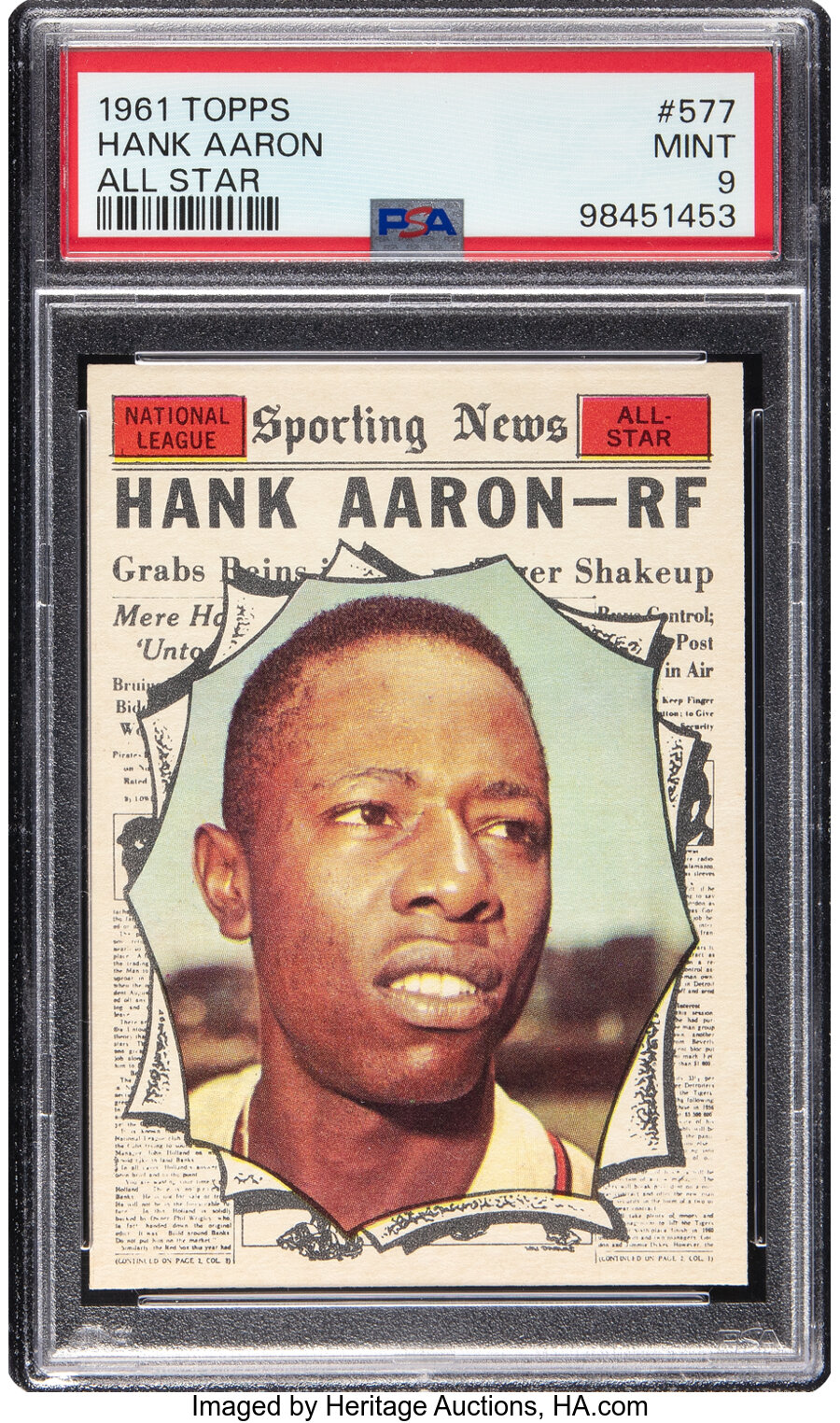 1961 Topps Hank Aaron (All Star) #577 PSA Mint 9 - Four Higher!