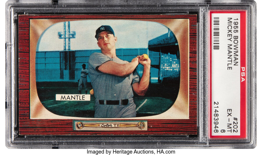 1955 Bowman Mickey Mantle #202 PSA EX-MT 6