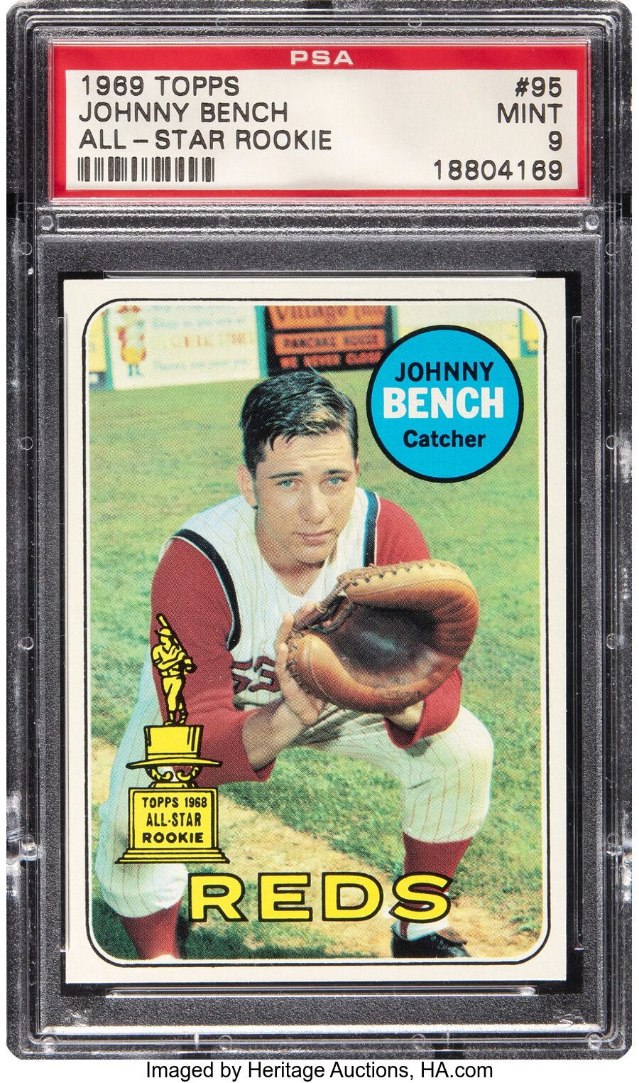 1969 Topps Johnny Bench (All-Star Rookie) #95 PSA Mint 9