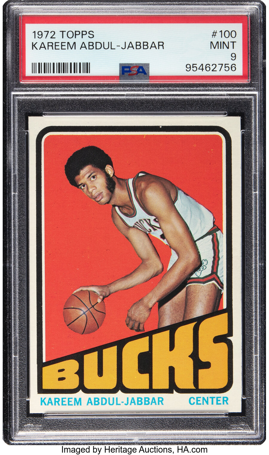 1972 Topps Kareem Abdul-Jabbar #100 PSA Mint 9