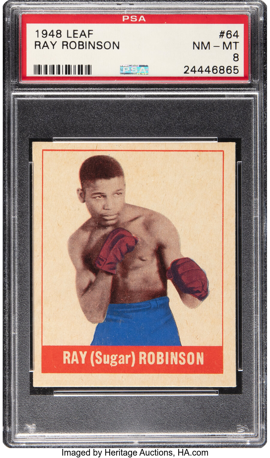 1948 Leaf Ray Robinson Rookie #64 PSA NM-MT 8 - Only One Higher!