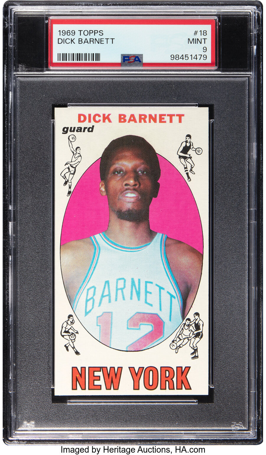 1969 Topps Dick Barnett #18 PSA Mint 9 - Only One Higher!