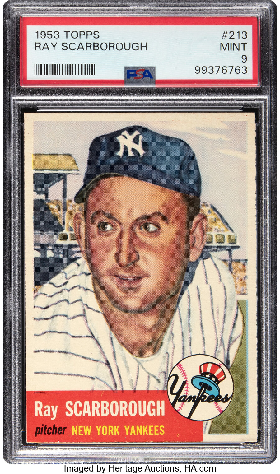 1953 Topps Ray Scarborough #213 PSA Mint 9