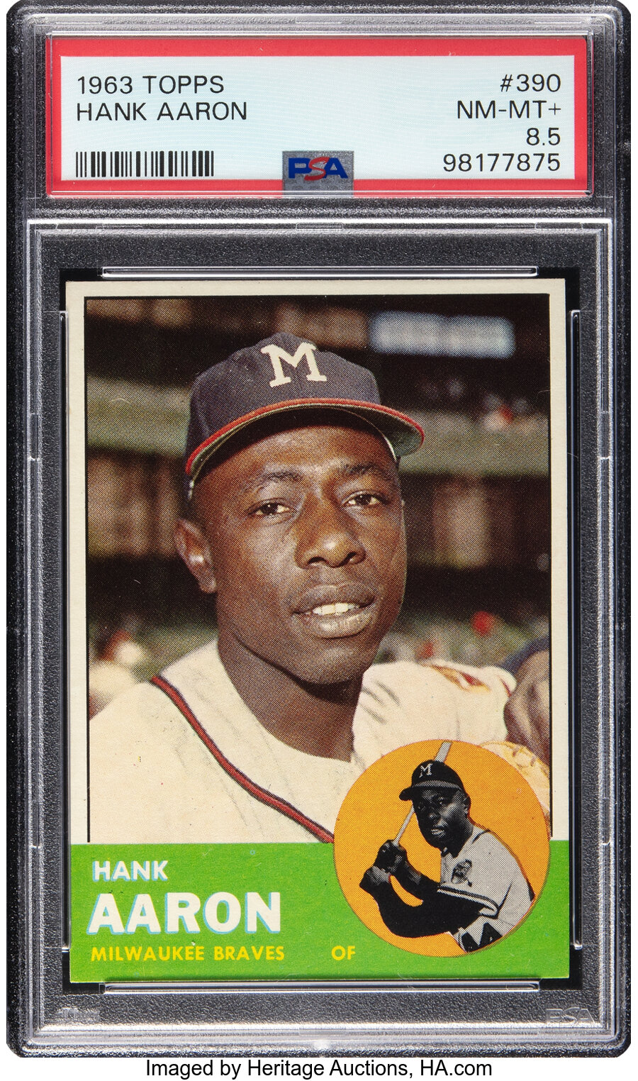 1963 Topps Hank Aaron #390 PSA NM-MT+ 8.5