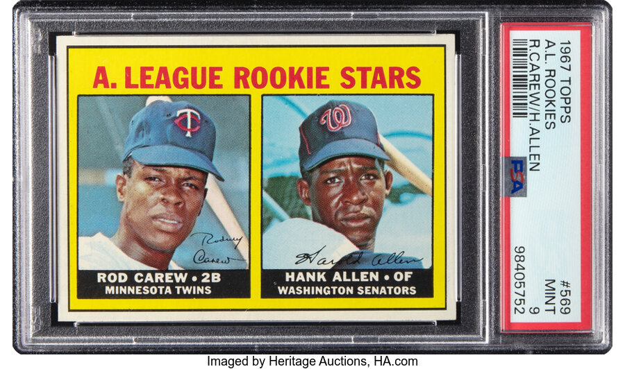 1967 Topps Rod Carew - AL Rookie Stars #569 PSA Mint 9