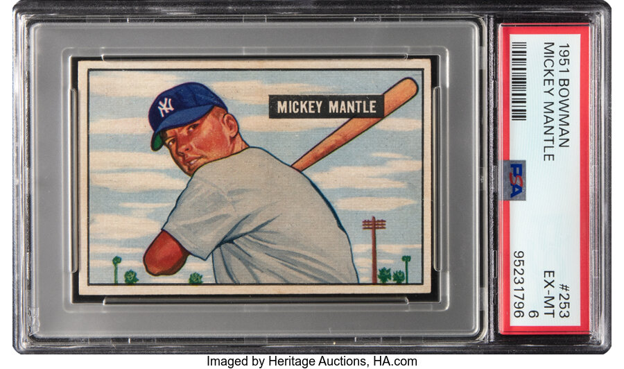 1951 Bowman Mickey Mantle Rookie #253 PSA EX-MT 6