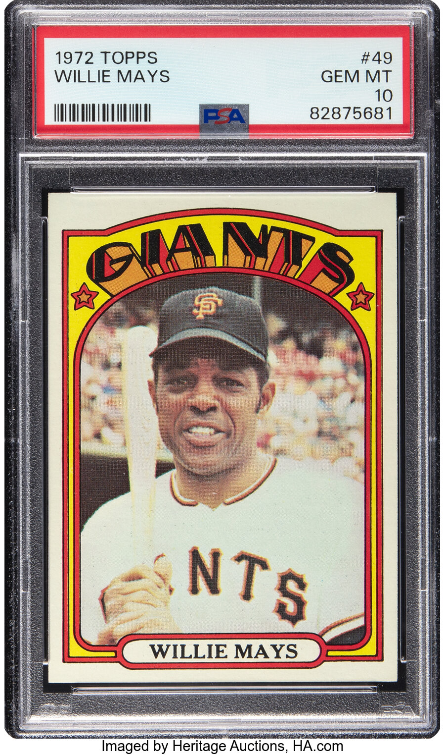 1972 Topps Willie Mays #49 PSA Gem Mint 10