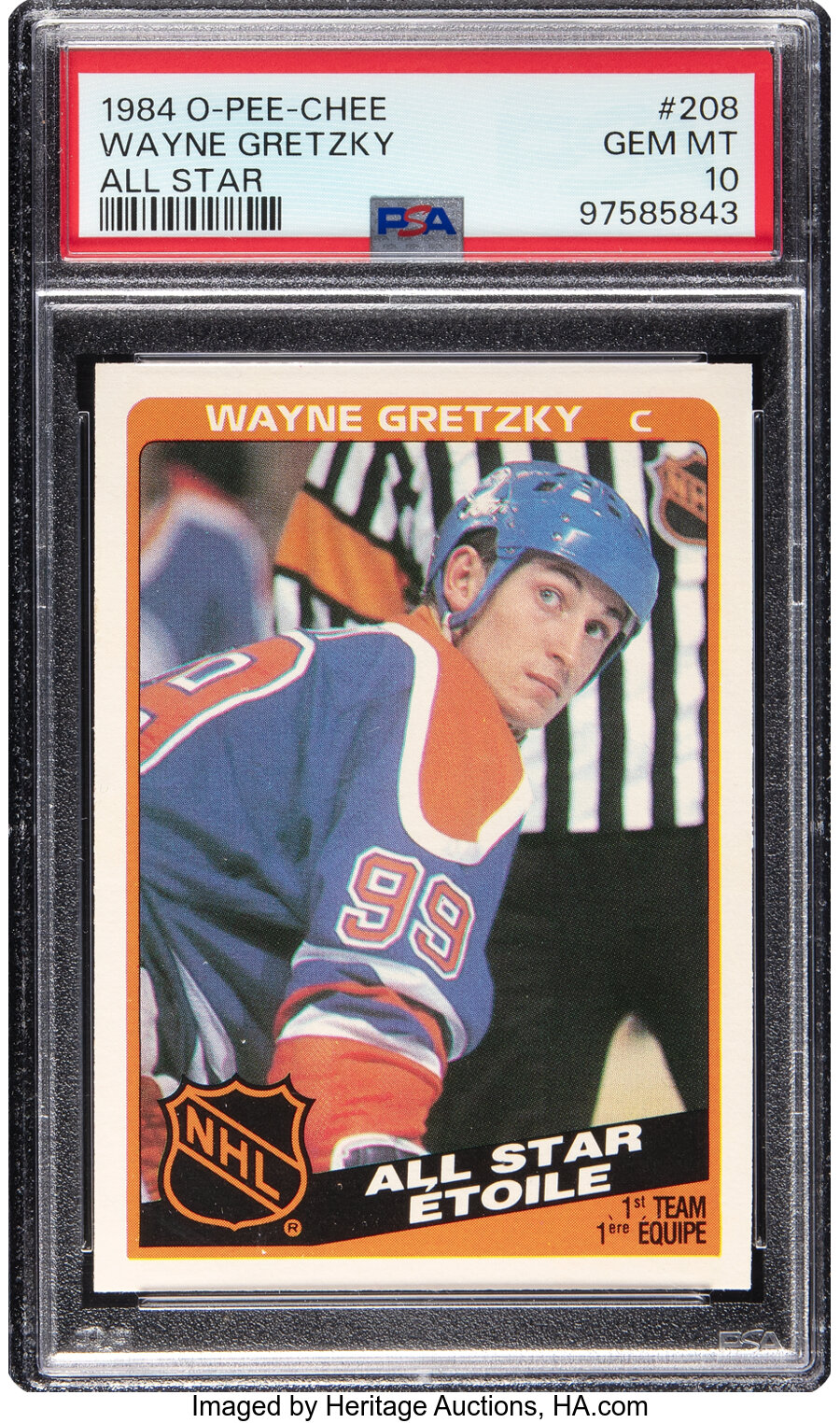 1984 O-Pee-Chee Wayne Gretzky #208 PSA Gem MT 10