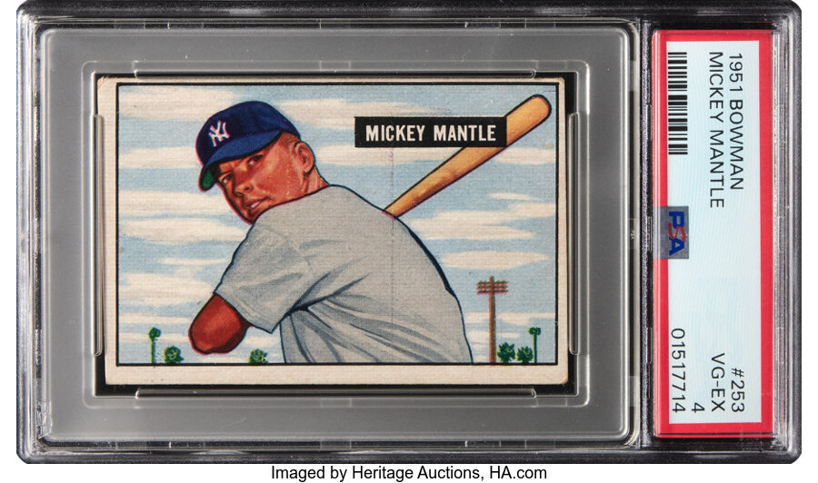 1951 Bowman Mickey Mantle Rookie #253 PSA VG-EX 4