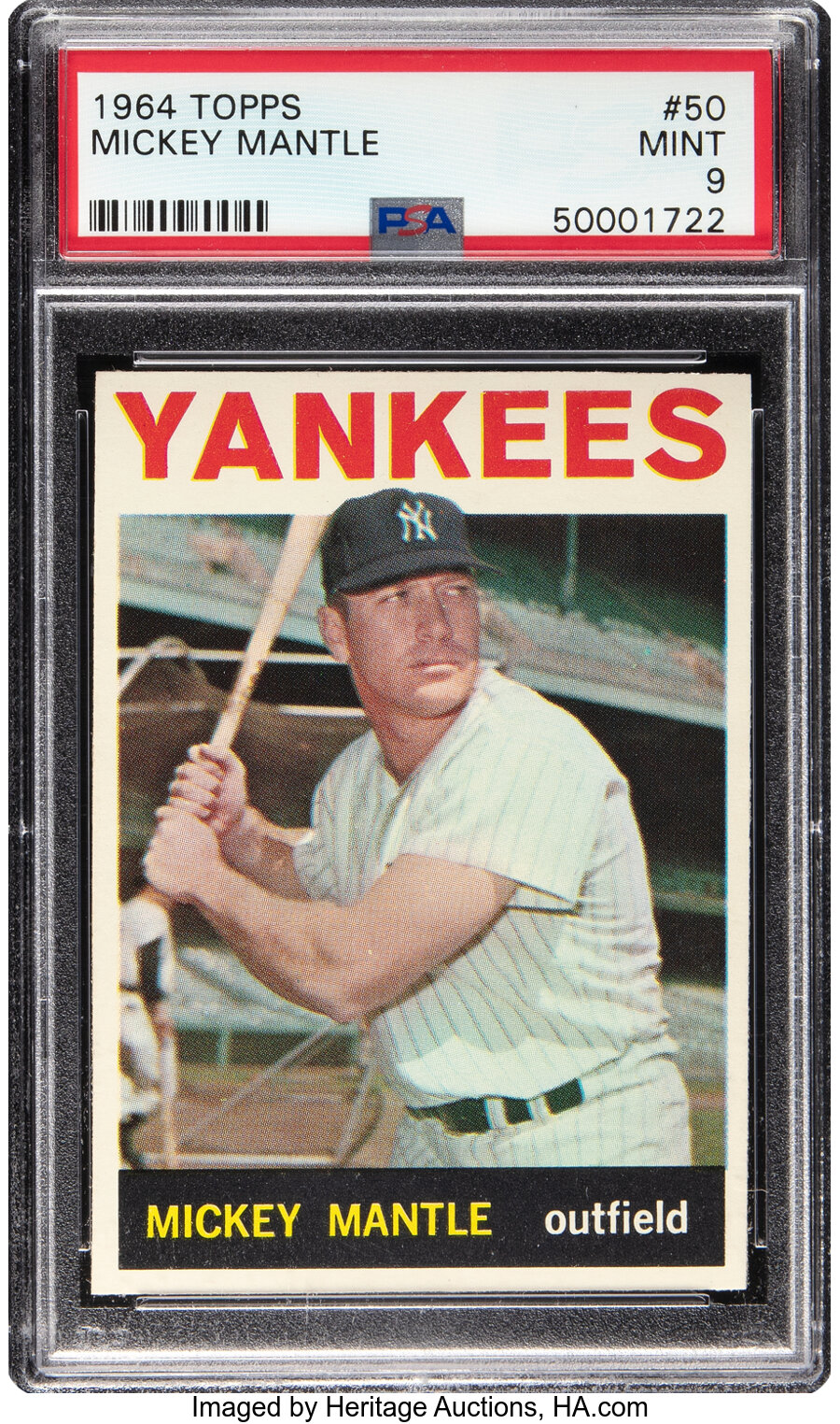 1964 Topps Mickey Mantle #50 PSA Mint 9 - One Higher! - From The Rounders Collection